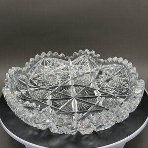 Libbey American Brilliant ABP Cut Glass Bowl Shallow 7” READ
